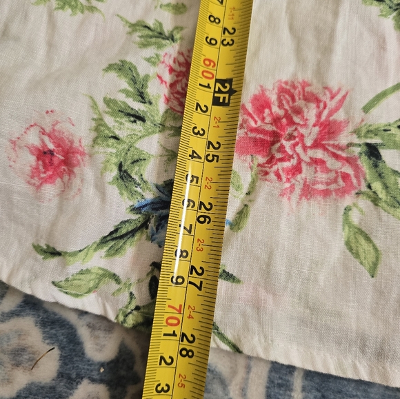 Women's Charter Club Floral Button Front Long sleeve Shirt 100% Linen XL Boho - Picture 4 of 6